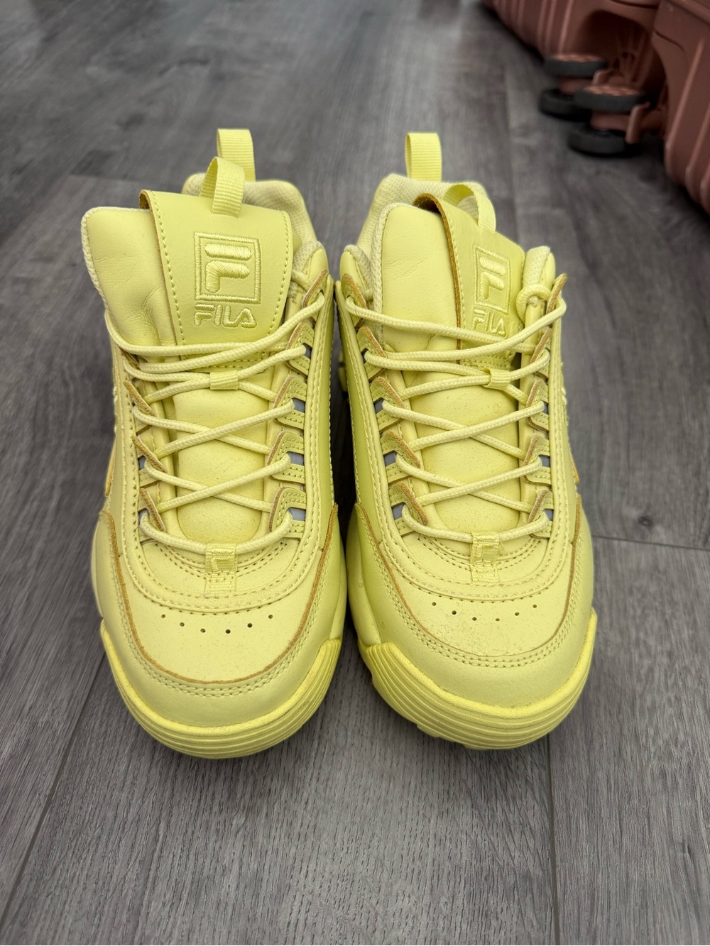 Fila Yellow Chunky Lace-Up Sneakers